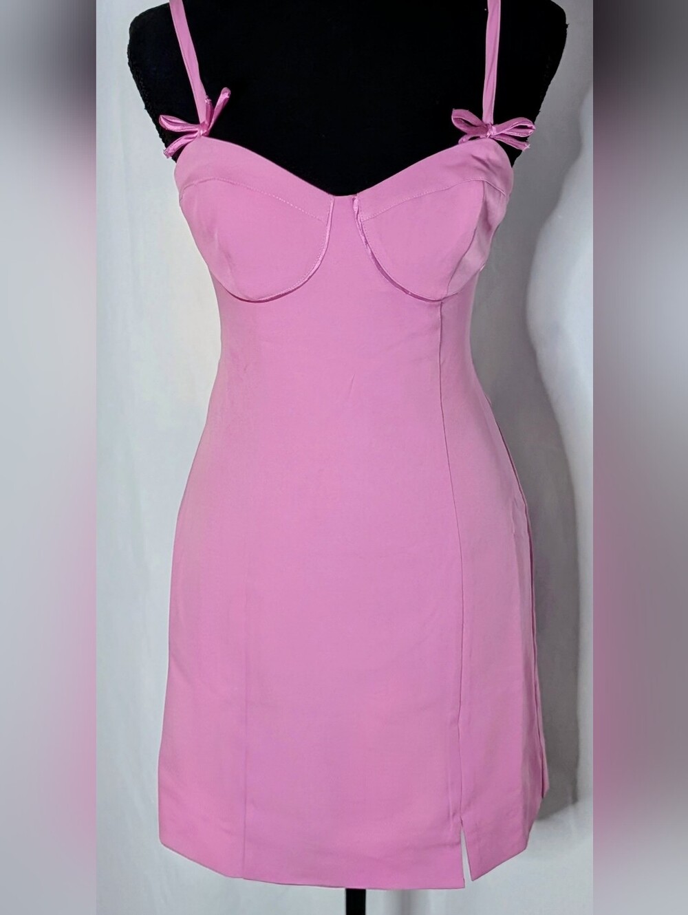 ASTR The Label NWT Pink Bustier Bow Mini Dress Size S Coquette